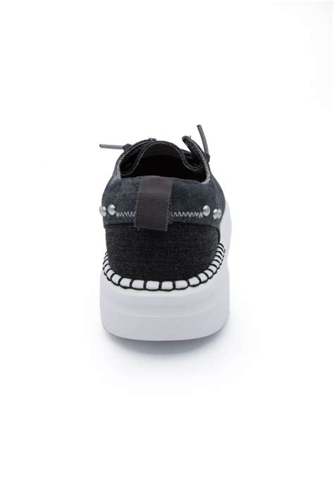 Hey Dude Shoes Women S Wendy Rise Platform Shoes In Rivet Onyx Grey