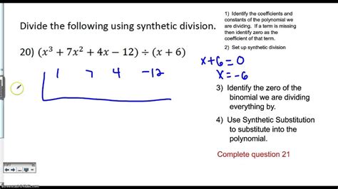 Synthetic Division Factor Theorem Youtube