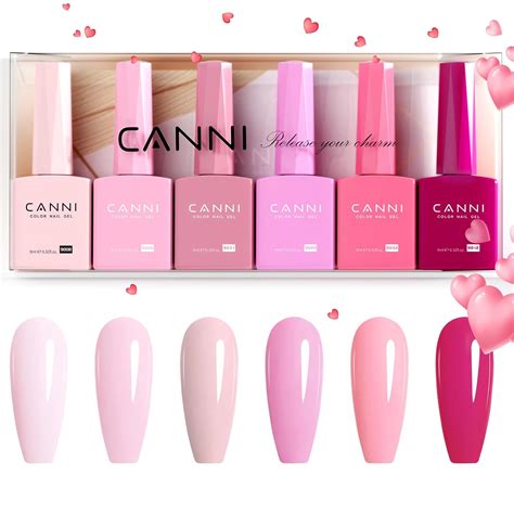 Amazon Canni Ml Hema Free Gel Nail Polish Set Pcs Light Pink