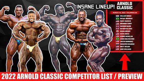 2022 Arnold Classic Lineup Is INSANE Full Competitor Lists For