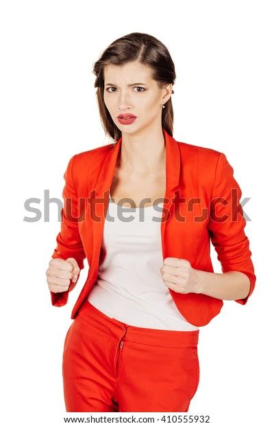 Portrait Surprised Frustrated Angry Woman Spread Stock Photo 410555932