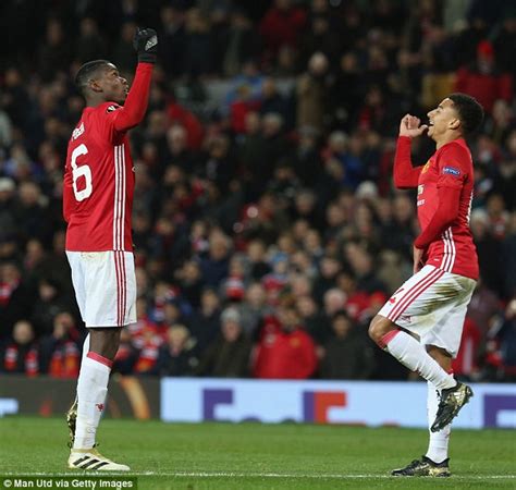 Man U News Paul Pogba And Jess Lingard S Goal Celebration Daily Mail