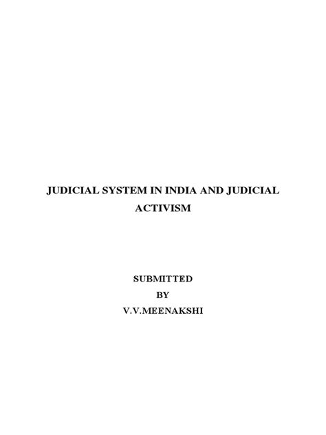 Judicial Activism In India An Analysis Of The Role And Structure Of