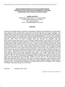 Analisis Pengukuran Kualitas Pelayanan Dengan Pendekatan Fast And Pugh