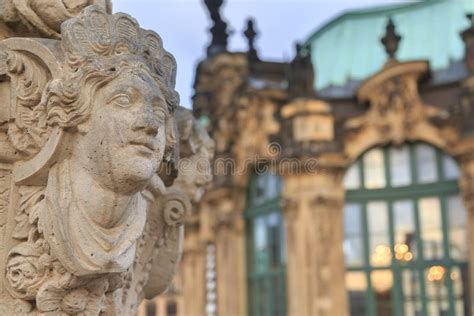 Closeup Stone Statue At Zwinger Palace In Dresden Stock Photo Image