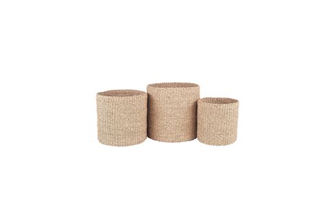 Natural Seagrass Round S 3 Baskets Stevensons Luxury Home Interior And Accessories