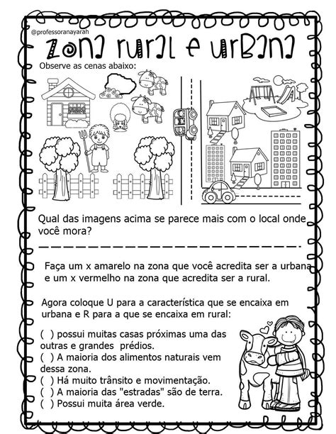 Atividades Sobre Espaço Rural E Urbano 7 Ano Com Gabarito