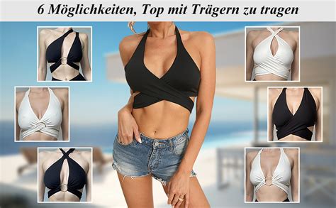 HTTOAR Frauen Sexy Neckholder Criss Cross Wrap Weste Cut Out Ärmellos