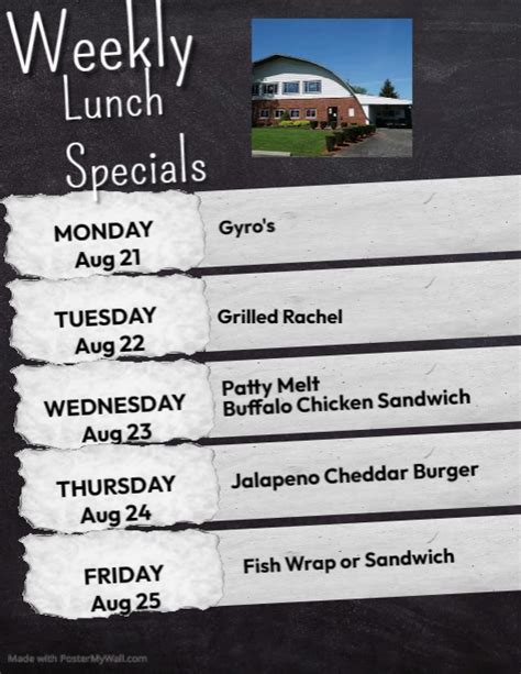 Weekly Specials Menu Flyer Template Postermywall