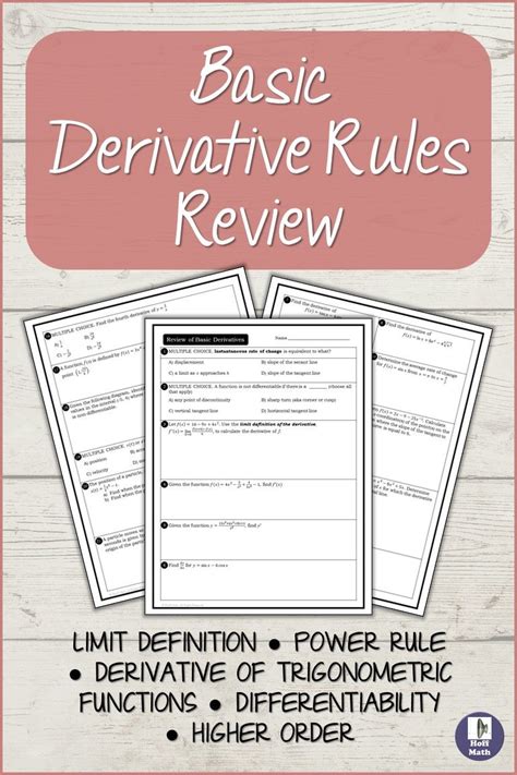 Power Rule Derivative Worksheet Printable And Enjoyable Learning