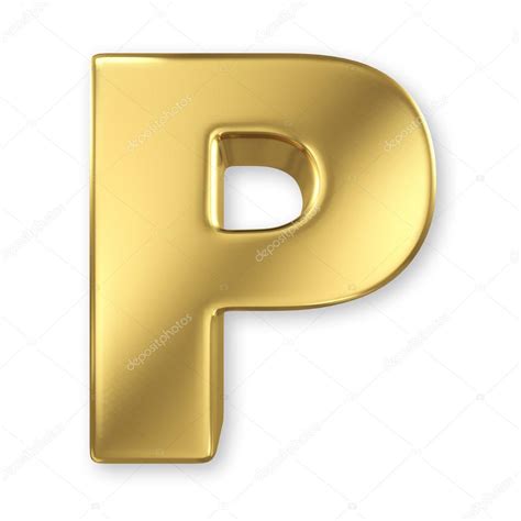 Letter P From Gold Solid Alphabet Stock Photo By Smaglov 34119711