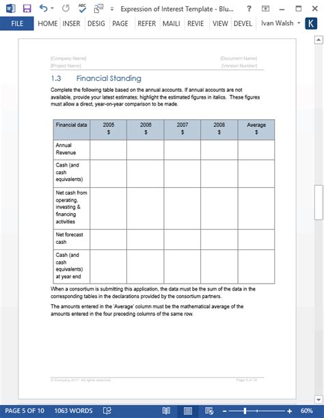 Expression Of Interest Eoi Templates Ms Word Excel Templates