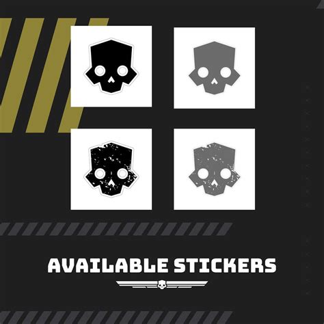 helldivers skull design kiss cut stickers flawless  distressed