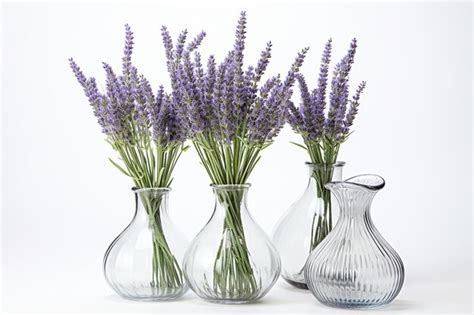 Lavender In Glass Vases Premium Ai Generated Image
