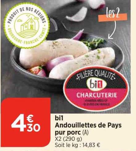 Promo Bi Andouillettes De Pays Pur Porc Chez Bi Icatalogue Fr