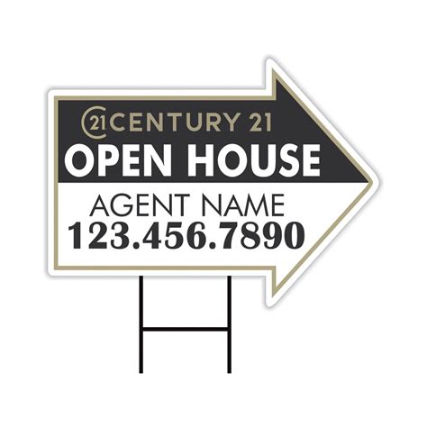 Century Open House Arrow Shaped Yard Signs X Sided