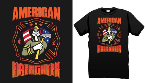 American Firefighter T Shirt Design Graphic By Vectography · Creative