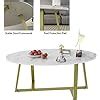 Amazon Wolawu Oval Faux Marble Coffee Table Modern Gold Elliptic