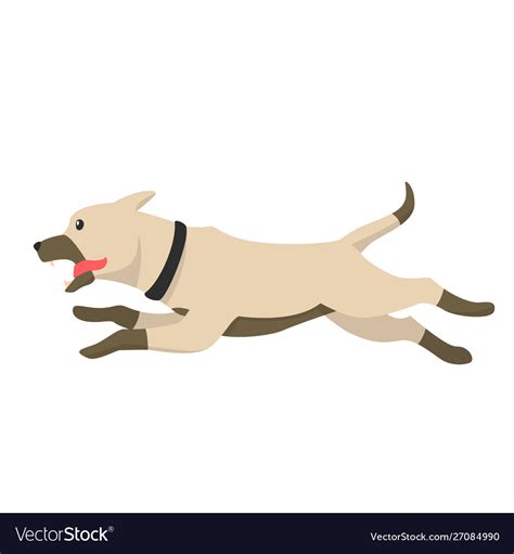 Urning happy dog cartoon fast jumping dog logo Vector Image