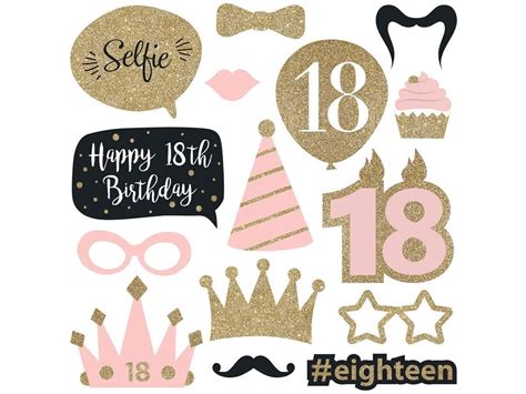 Fully Assembled 18th Birthday Photo Booth Props 30 Piece Box Etsy