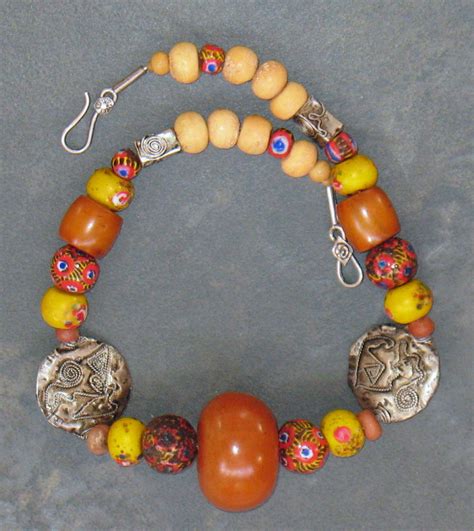 Jewellery Ancient African African Trade Beads Necklace Collectible