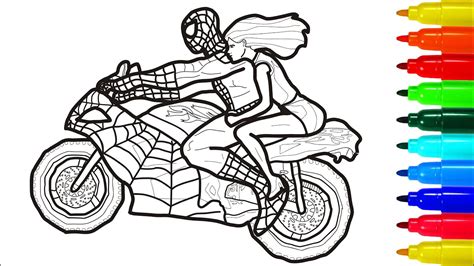 Spiderman Motorcycle Coloring Pages Motorcycle Coloring Page Trail