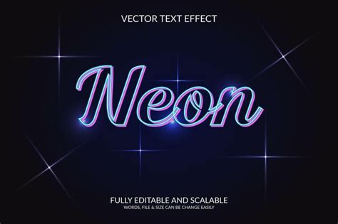 Premium Vector Neon 3d Fully Editable Vector Text Effect Design Template