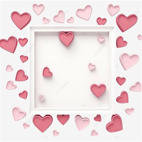 Pink Frame With Hearts Valentine S Day And Love Concept Valentines Day