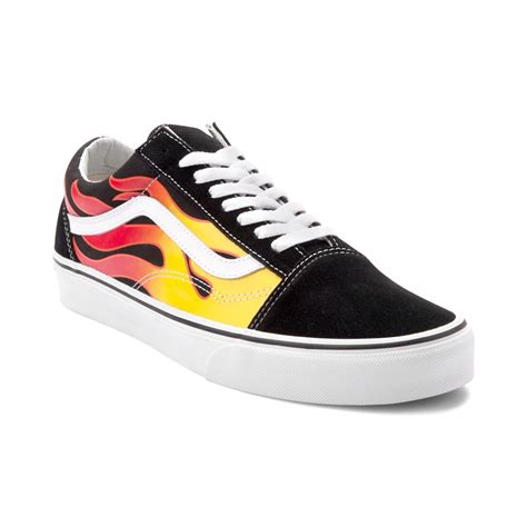 Vans Old Skool Flames Skate Shoe Black 497143