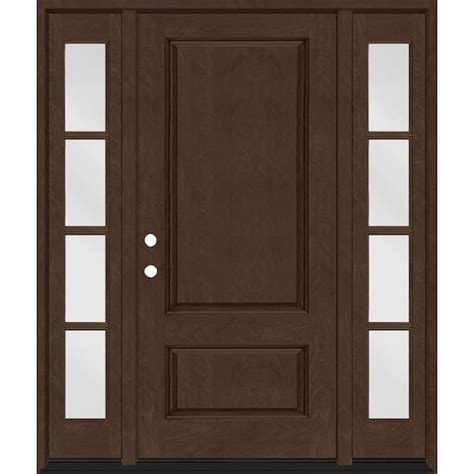 Steves And Sons Regency 36 In X 80 In 2 Panel 34 Squaretop Rhis Hickory Stained Fiberglass