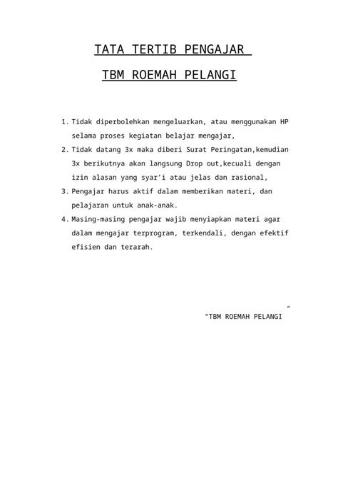 DOCX Tata Tertib Pengajar Tbm DOKUMEN TIPS