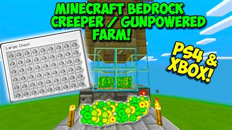 Minecraft Bedrock Creeper Farm Gunpowder Farm Ps4 Xbox Windows 10 Mcpe Switch