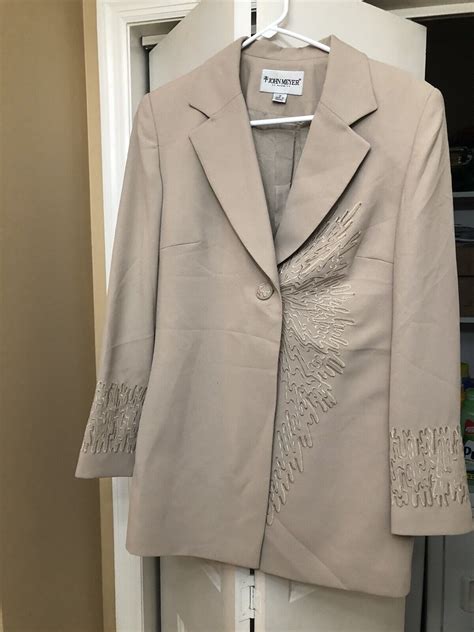 John Meyer Of Norwich Women Blazer Tan Beige Size Embroidery Ebay