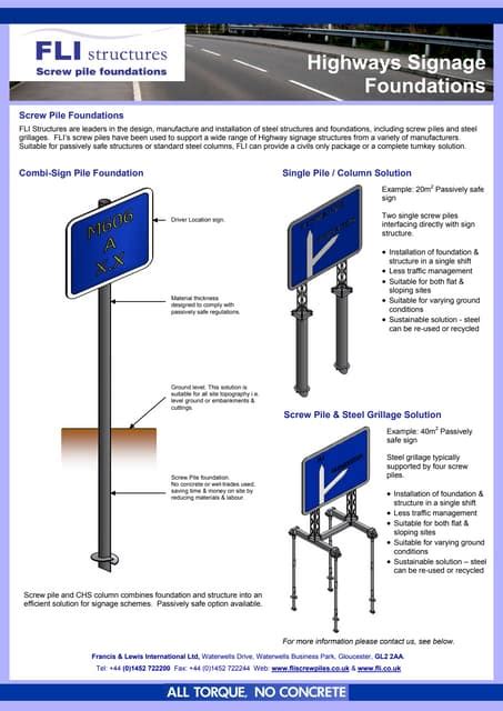 Highways Signage Foundations Pdf