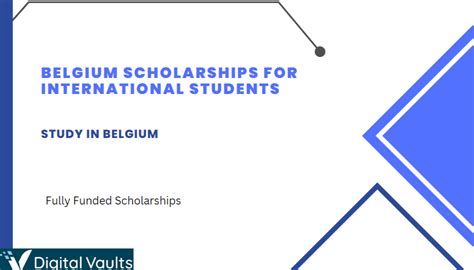 Belgium Scholarships For International Students 2024-2025 | Digital Vaults