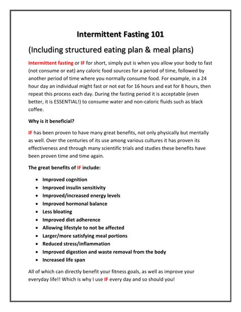 Intermittent Fasting 101