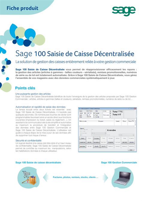 PDF Fiche Produit Logiciels De Gestion Informatique Sage PDF