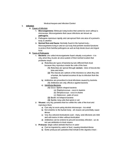 Solution Ch Fundamentals Of Nursing Care Medical Asepsis And