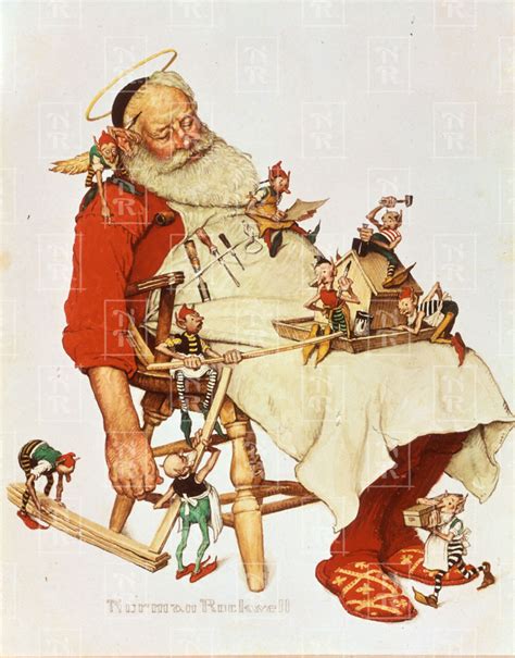 Santa And His Helpers Norman Rockwell