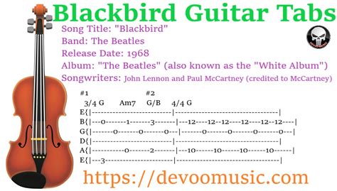 Blackbird Guitar Tabs Best By The Beatles 00 - GUITAR KNOWLEDGE