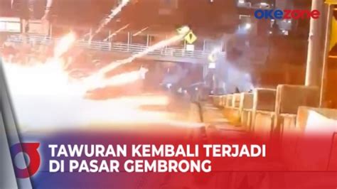 Tawuran Antar Warga Kembali Terjadi Di Pasar Gembrong Jakarta Timur