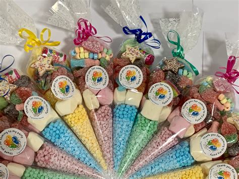 Personalised Pre Filled Vegetarian Sweet Cones Party Bags Etsy