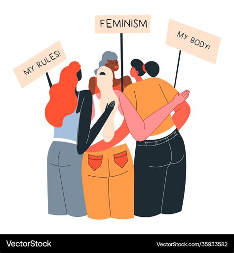 Feminism And Feminist Movement Freedom And Rights Vector Image