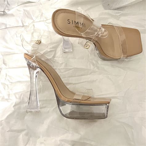 Seraph Nude Clear Patent Platform Sandals SIMMI Depop