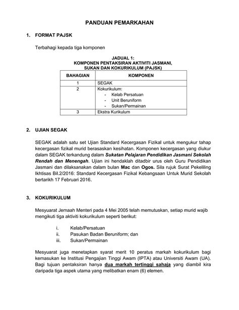 Garis Panduan Pentaksiran Aktiviti Jasmani Sukan Dan Kokurikulum