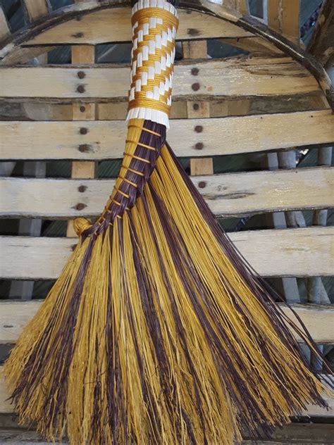 Handmade Rooster Tail Broom Farmhouse Rustic Handtied Handcrafted Broomcorn Dyed Broomcorn