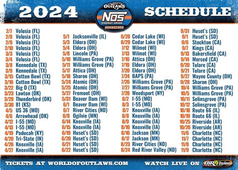 World Of Outlaws Racing Schedule 2024 Johna Madella