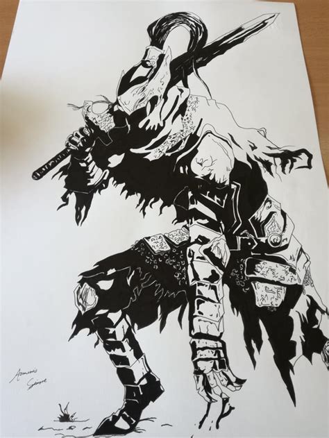 Here is my Artorias Fan art phases and final result, did it in school ...