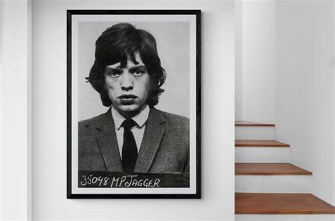 Mick Jagger Mugshot Large Print Wall Decor Canvas or Print - Etsy