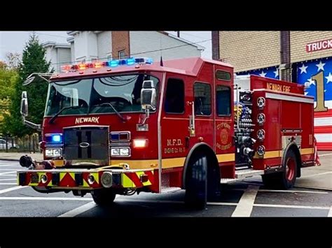 Brand New Newark Fire Department Engine And Ladder Responding